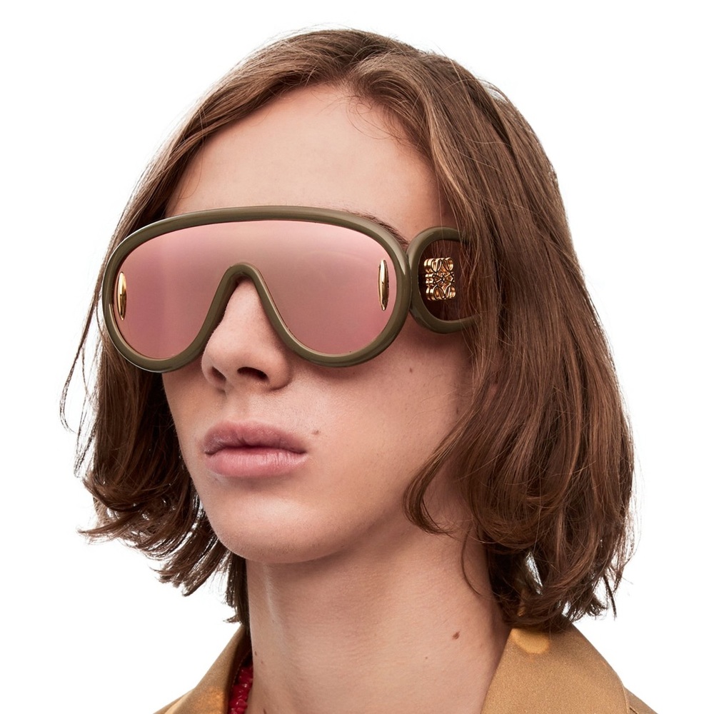 Khaki Wave mask sunglasses